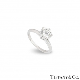 Tiffany & Co. Platinum Diamond Setting Ring 1.69ct I/VVS2